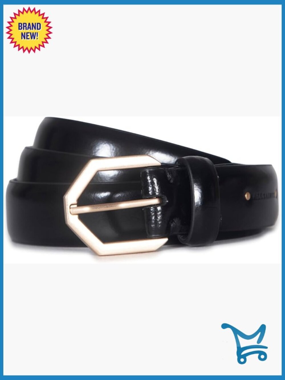 1 Inch Spazzolato Leather Belt with Hex Buckle